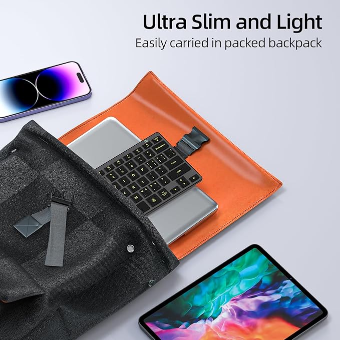 BFRIENDit Wireless Bluetooth Compact Keyboard Ultra - Quiet Chocolate Keys 2.4GHz Connection Slim Wireless Computer Keyboard for Mac, Windows 11/10/8/7/Vista, Microsoft & PC, Smart TV - Black