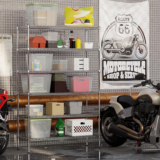 18" Deep x 48" Wide x 74" Height Wire Shelving Kit | 6-Tier | NSF Commercial Storage Rack Unit