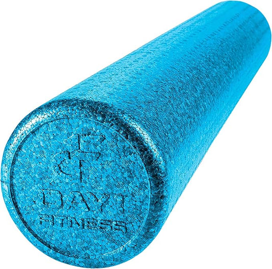 Day 1 Fitness High-Density Round Foam Rollers - 4 Size and 8 Color Options - Massage Rollers for Stretching, Deep Tissue and Myofascial Release