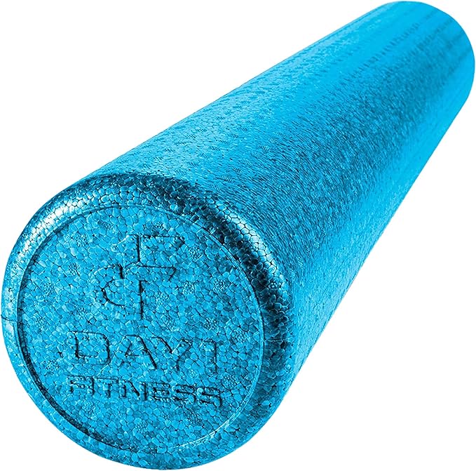 Day 1 Fitness High-Density Round Foam Rollers - 4 Size and 8 Color Options - Massage Rollers for Stretching, Deep Tissue and Myofascial Release