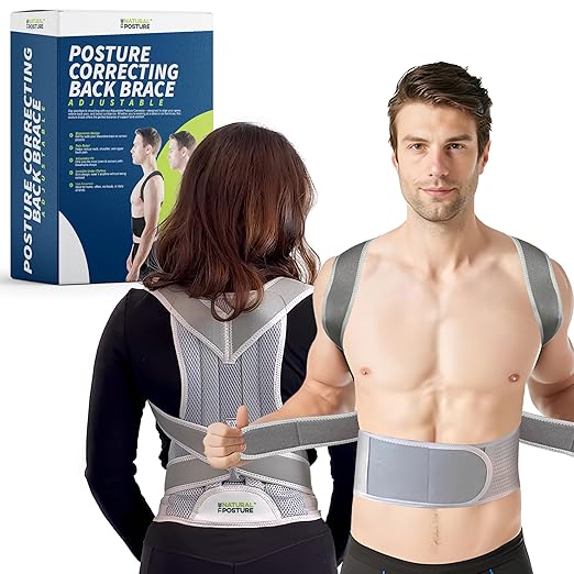 The Natural Posture Posture Corrector for Men and Women - Lumbar Back Brace and Shoulder Straightener - Helps Provide Lower Back Support and Relief - Adjustable, Comfortable and Easy to Wear