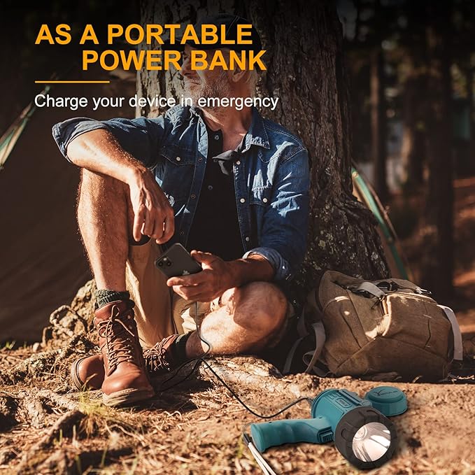 YIERBLUE Rechargeable Spotlight with Super Bright High Lumen LED, IP67 Waterproof Handheld Flashlight Searchlight with Detachable Red Light Filter