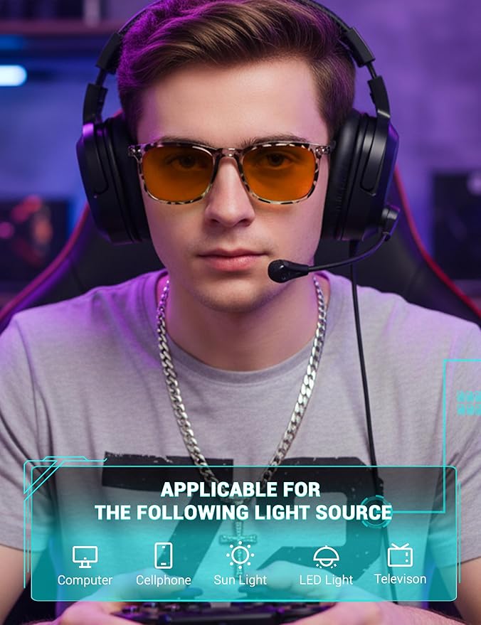 TIJN Sleep Glasses for 99% Blue Green Light Blocking Red Lens for Computer Gaming Screen Fatigue UV Protection