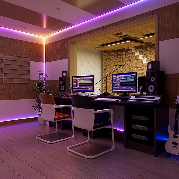 RGB Smart IC COB LED Strip Light,32.8ft Color Chasing Flexible DC24V LED Tape Light,WS2811 Addressable RGB Ribbon,for Party/Home/Office DIY Lighting Projects(Power Supply&Controller NOT Included)