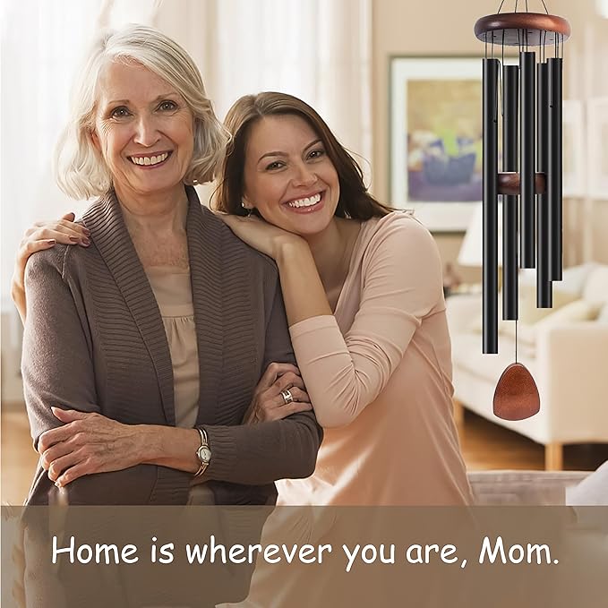 42 Inch Wind Chimes for Outside. Deep Tone Large Wind Chimes with 5 Aluminum Tubes Courtyard Decoration. Windchimes Outdoor Create an Enjoyable Atmosphere & Give Mom a Gift