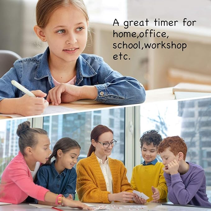 dretec pomodoro Timer, Productivity Timer, for Studying, for exam, Large Display, Large Button, Blue