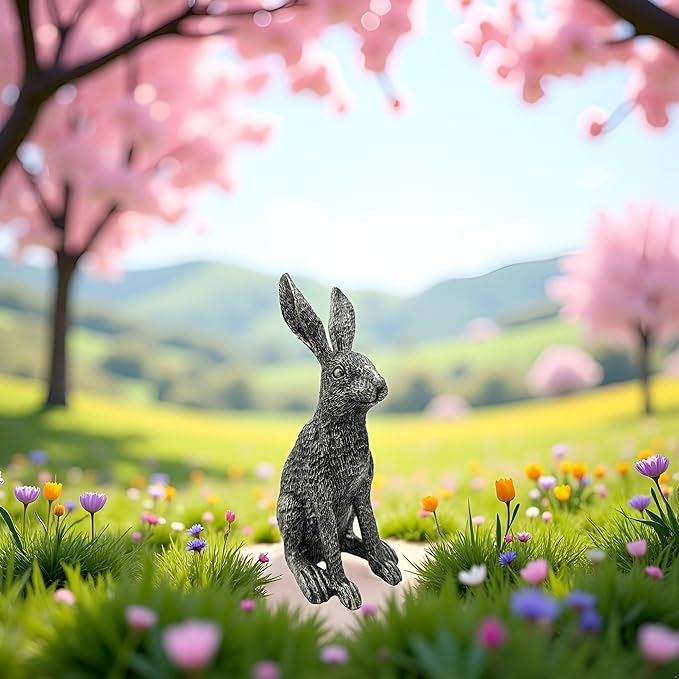 Charming Resin Rabbit Statue - 10.2-inch Decorative Figurine for Home & Garden, Modern Art Sculpture with Intricate Details, Perfect for Shelves, Tables, or Gardens