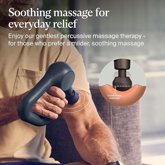 TheraGun Therabody Relief - Quiet Deep Tissue Therapy Massage Gun - Bluetooth Enabled, Electric Percussion Massage Gun & Personal Massager for Pain in The Neck, Back, Leg, Shoulder and Foot (Black)