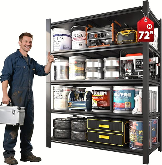 2500LBS Garage Shelving Units and Storage, Heavy Duty Shelf Rack, 5 Tier Shelves for Garage Storage, Metal Adjustable Shelf for Basement, Warehouse and Supermarket