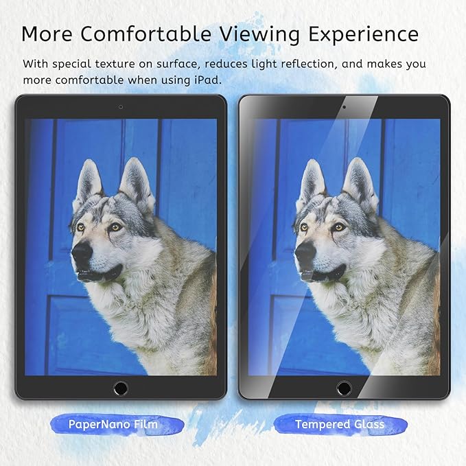 MOBDIK 2 PACK Paperfeel Screen Protector Compatible with iPad Air 3 2019 / iPad Pro 10.5 2017, Matte Film, Anti Glare, Less Fingerprint with Easy Installation