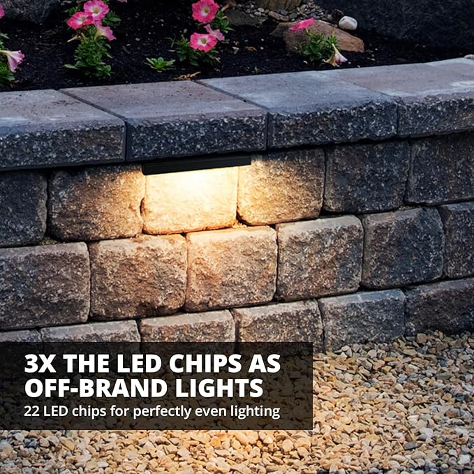 20-Pack GKOLED Hardscape Light, Paver Wall Light, 6.8 Inches Long, Integrated 4W 2700K LED Light Source, LED Step Light, Solid Powder Coated Die-cast Aluminum Housing, Low Voltage 12V AC/DC, UL Listed
