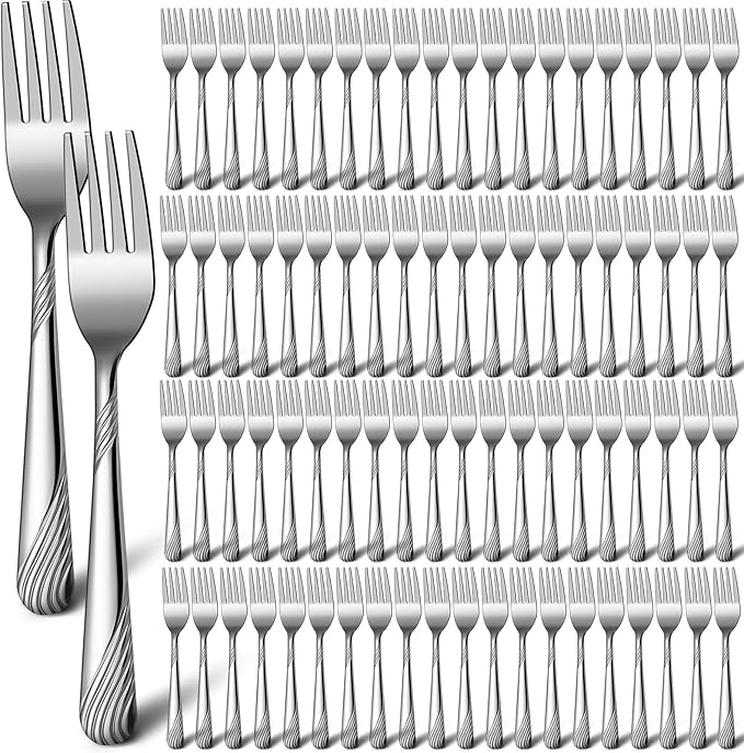 Bokon 200 Pieces Dinner Forks Bulk Set 6.9 Inches Stainless Steel Silverware Durable Table Forks Set for Home Restaurant Kitchen Dishwasher Safe