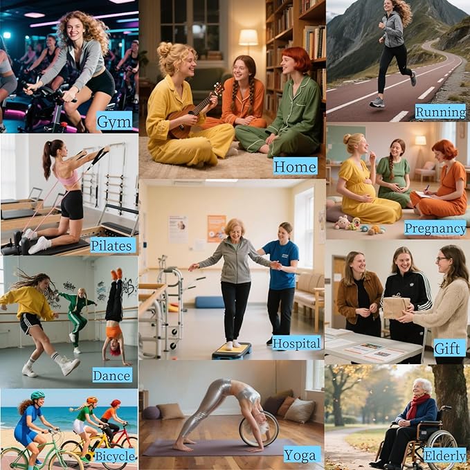 Yoga Socks with Non-Slip Grips for Women - 4 Pairs Pilates, Barre, Gym, Dance Workout Anti-Skid Socks