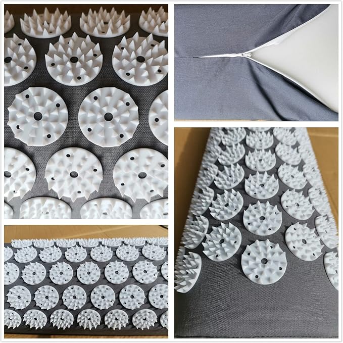 Acupressure Massager Pillow Acupuncture Massage Neck Back Head Pain Relief, Relieves Muscle Stress Relaxation, Grey