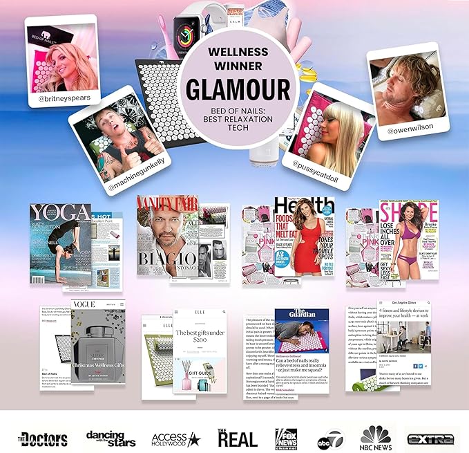 BED OF NAILS Original Comfortable Acupressure Lumbar Cushion Pillow, 2142 Acupuncture Pressure Points, Neck Pain Relief, Increased Energy, Relaxation, FSA/HSA Eligible, Drawstring Bag, 15x6x4, Green