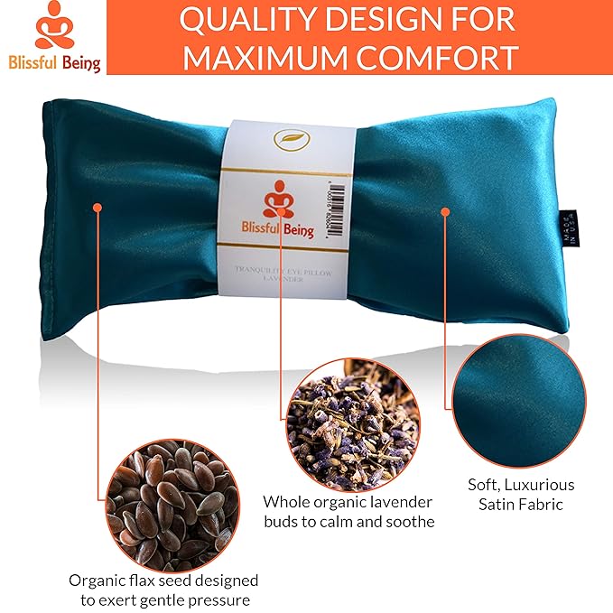 Lavender Eye Pillow - Hot or Cold Weighted Satin Eye Mask perfect for Sleeping, Yoga, Meditation - Gifts for Women, Birthday, Teachers - Natural Herbal Relaxation (Hot Pink)