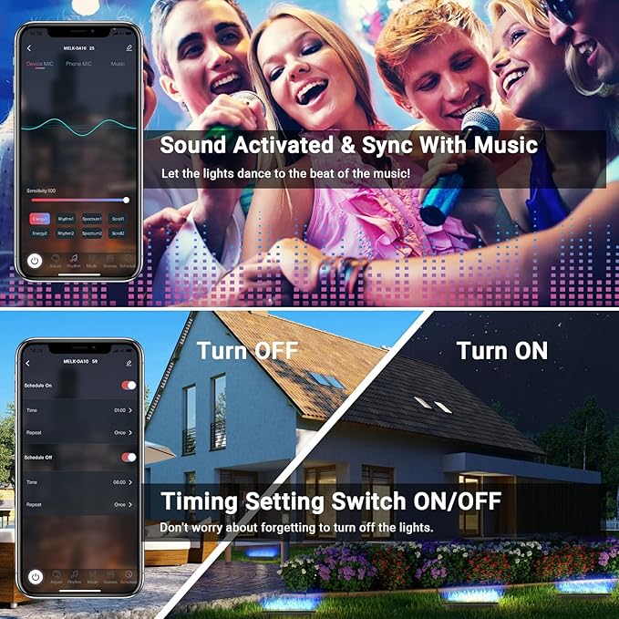 LED Stage Wash Light Bar - 4Pack 72W RGB DJ Light Bar IP66 Waterproof Dimmable Stage Lights Smart APP & Remote Control for Parties Events Building Garden Wall Display