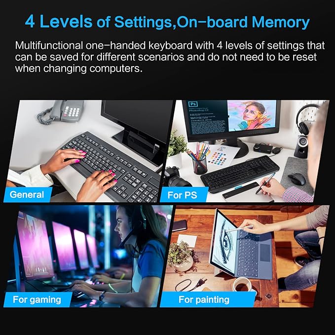 Koolertron 24 Keys Programmable Keyboard，One Handed Macro Mechanical Keyboard, RGB LED Backlight Red Switch USB Portable Keyboard with Fully Knobs, 24 Keys Macro Pad for Gaming