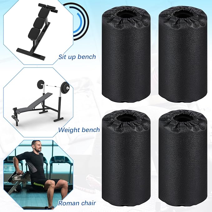 4 Pcs Foam Foot Pads Foam Roller Pad Replacement for Weight Bench Inversion Table and Gym Exercise Equipments(8 x 3.5 x 0.8 Inches)