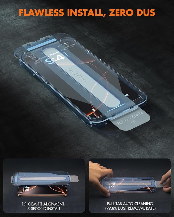 Beizun for iPhone 13 Pro Max & iPhone 14 Plus Screen Protector 3-Pack: Military 9H Tempered Glass, Easy Installation, Full Coverage Anti-Glare