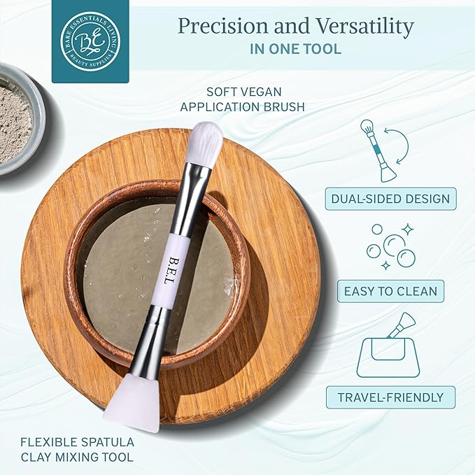 Bare Essentials Living - Clay Face Mask Brush (10 Pack, White) Dual Soft Silicone Face Mask Applicator Brush Tool, Great Facial Essentials, Moisturizer Applicator & Skincare Brush for Facials