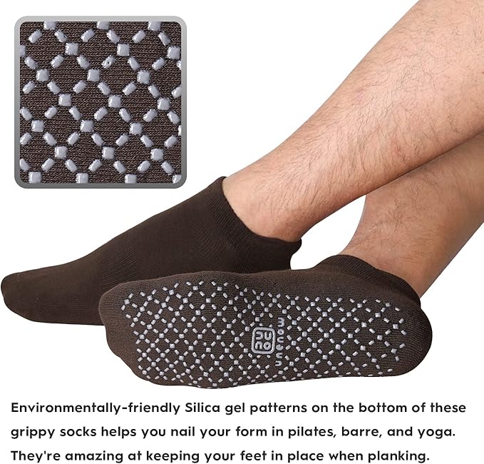 unenow Unisex Non Slip Grip Socks with Cushion for Yoga Pilates Barre Home & Hospital