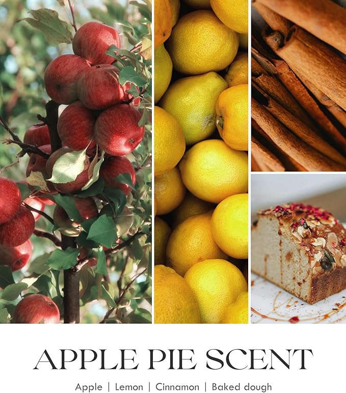 AOOVOO Apple Pie Scented Candles for Women - Aromatherapy Candle with Crystals Inside, 10oz Soy Candles for Home Scented, Birthday Gifts Candle for Women Mom