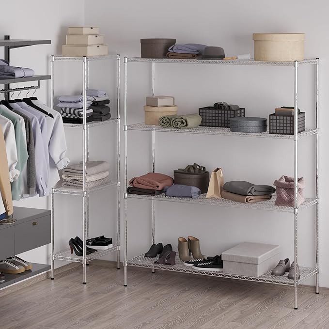 21" Deep x 60" Wide x 74" Height Wire Shelving Kit | 4-Tier | NSF Commercial Storage Rack Unit