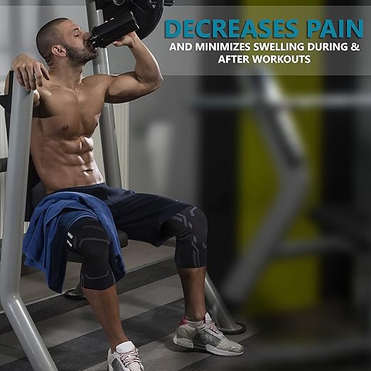 Knee Compression Sleeve for Men and Women (2 Pack), Knee Support Brace for Running and Work out (Medium)