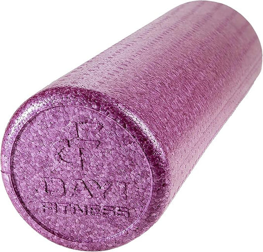 Day 1 Fitness High-Density Round Foam Rollers - 4 Size and 8 Color Options - Massage Rollers for Stretching, Deep Tissue and Myofascial Release