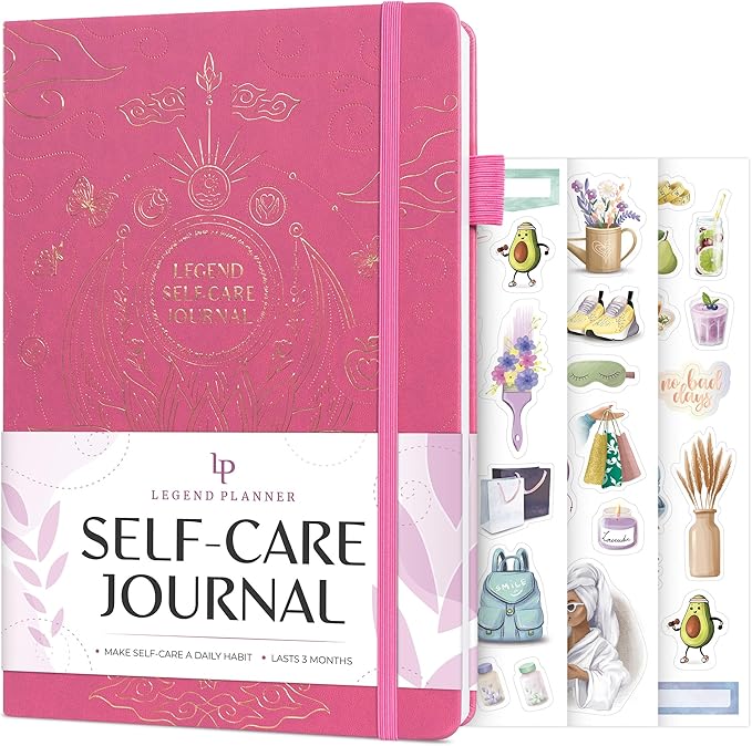 Legend Self-Care Journal – Guided Daily Reflection Notebook for Mental & Physical Health – Mood & Personal Development – 3-Month, 7x10” (Violet Blossom)
