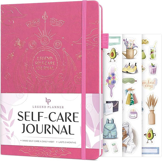 Legend Self-Care Journal – Guided Daily Reflection Notebook for Mental & Physical Health – Mood & Personal Development – 3-Month, 7x10” (Violet Blossom)