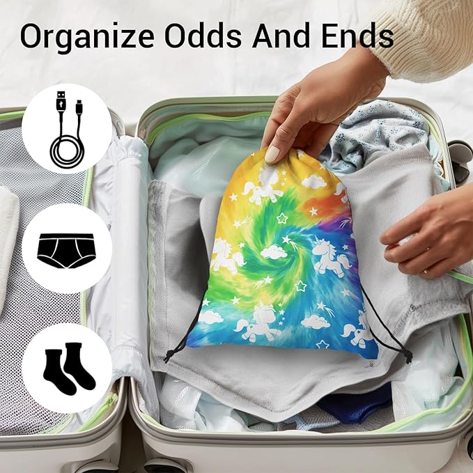 Tie Dye Horse Grip Bags for Gymnasts Small Portable Drawstring Storage Pouch Bag Party Favor