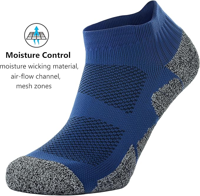 CWVLC Unisex Cushioned Compression Athletic Ankle Socks Multipack