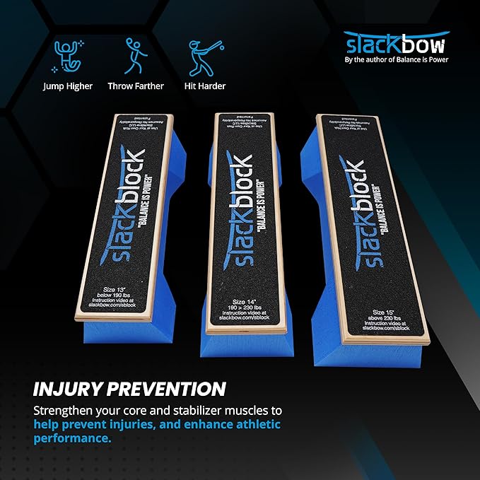 SlackBow SlackBlock Athletic Balance Trainer – Improve Balance, Stability, and Athletic Performance – Condition Your Body and Prevent Injury - Compact and Portable