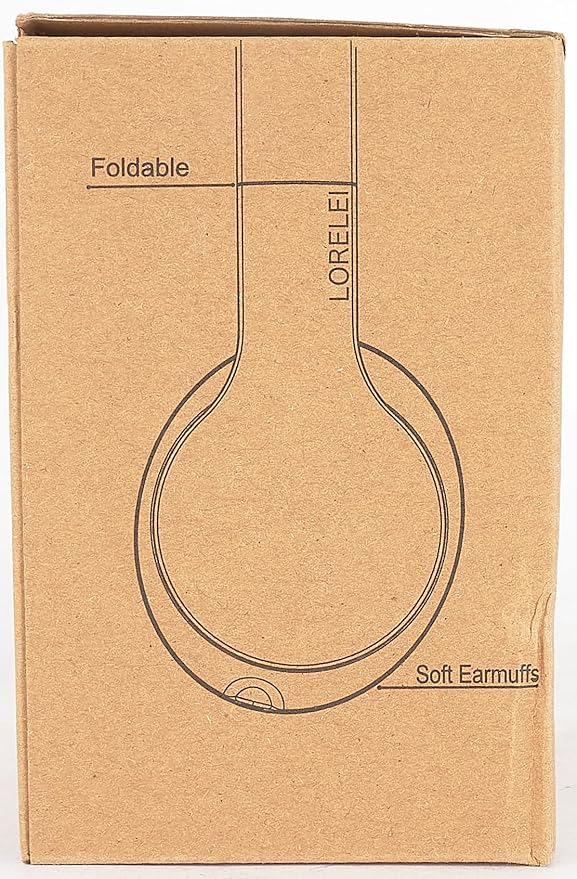 LORELEI X6 Over-Ear Wired Stereo Bass Headphones with Microphone, Lightweight, Foldable & Portable with 1.45M No-Tangle for Smartphone, Tablet, MP3/4, Space Black