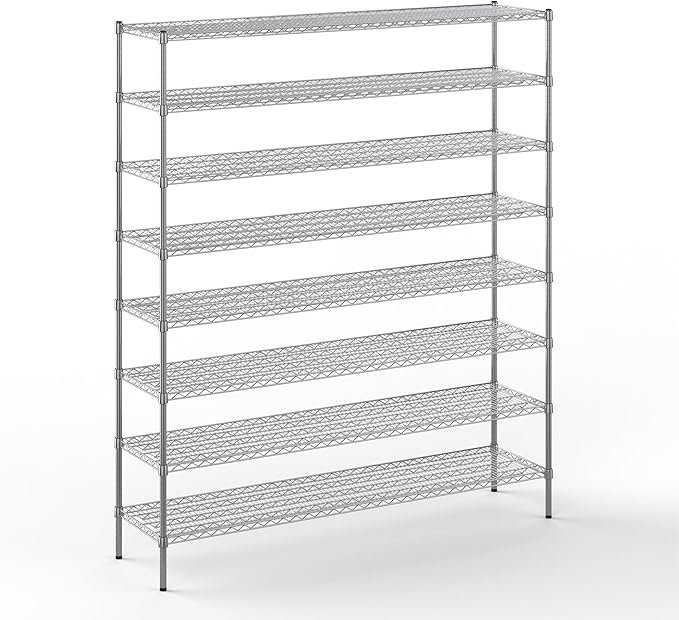 18" Deep x 72" Wide x 86" Height Wire Shelving Kit | 8-Tier | NSF Commercial Storage Rack Unit