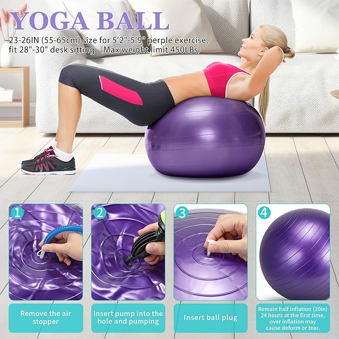 Yoga Wheel Set, Wheel Foam Roller for Back Pain & Stretching, Yoga Blocks 2 Pack with Strap, Trigger Point Therapy Massage Ball for Deep Tissue, 500lbs Capacity, Back Cracker Roller