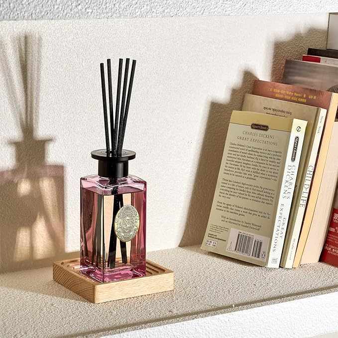 M&SENSE 6.3 oz Large Reed Diffuser Set | Gardenia Scent Oil Diffuser with Sticks | Hotel Collection Non-Toxic Essential Oil |for Bedroom Bathroom Living Room