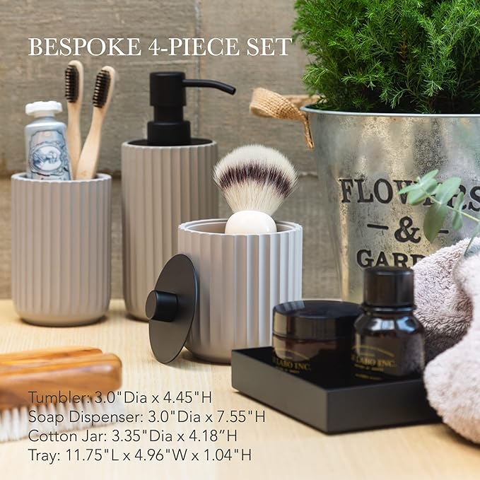 Bathroom Accessory Set, Gray Bathroom Accessories Set, Black Bathroom Accessories Sets Complete, Bathroom Assesssories Set, Farmhouse Bathroom Decor, Bathroom Soap Dispenser Set, Boho Bathroom Decor