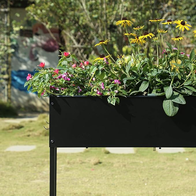 MIXC Metal Raised Garden Bed Outdoors with Legs, Elevated Planter Boxes Raised for Gardening, Large Planter Box for Vegetable Flower Herb