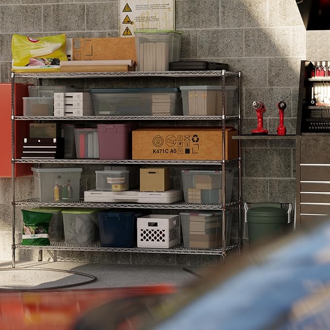 24" Deep x 72" Wide x 64" Height Wire Shelving Kit | 5-Tier | NSF Commercial Storage Rack Unit