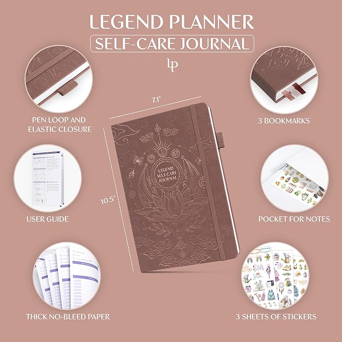 Legend Self-Care Journal – Guided Daily Reflection Notebook for Mental & Physical Health – Mood & Personal Development – 3-Month, 7x10” (Terracotta)