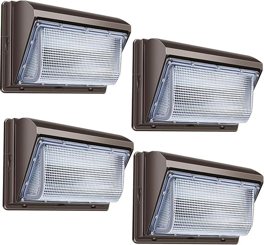 LEDMO LED Wall Pack Lights Repalces 800W HPS/HID Light 4 Pack 15600LM Outdoor Commercial Lighting Fixture 120W Waterproof Wall Mount Security Lighting 5000K