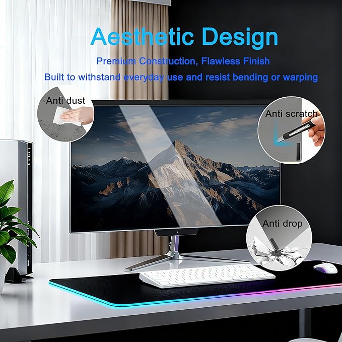 [1 Pack] 27 Inch Computer Privacy Screen Filter for 16:9 Monitor, Anti-Blue Light, Anti-UV Blue Light Blocking Removable Privacy Protector Shield, Hanging Type