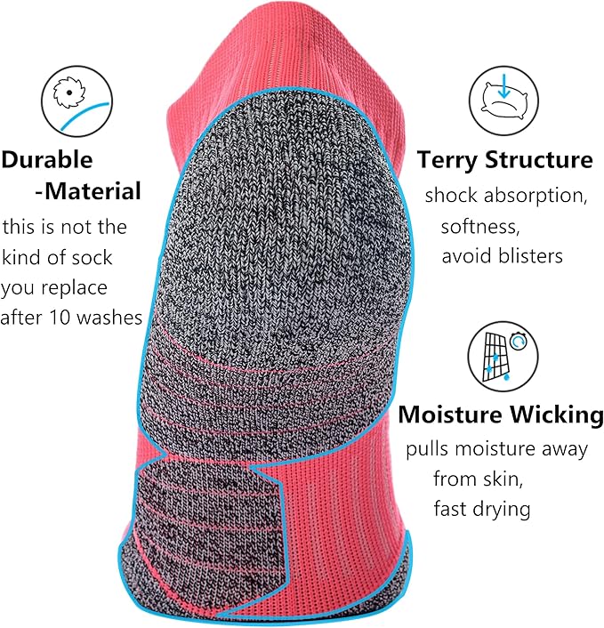 CWVLC Unisex Cushioned Compression Athletic Ankle Socks Multipack