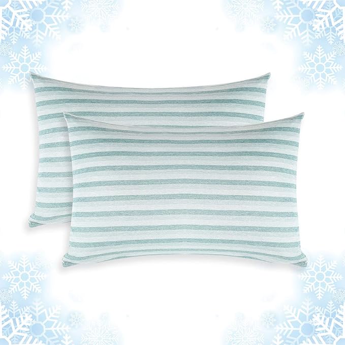 Cooling Pillow Cases Only,Queen Size Set of 2 with Double Sided Cold,Moisture Wicking Pillowcase Covers with Hidden Zipper Japanese Cold Tech Pillow Case Protectors for HotSleepers and NightSweats