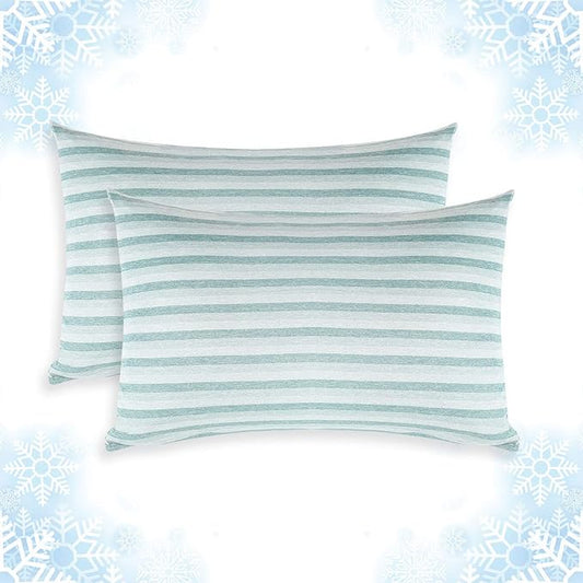 Cooling Pillow Cases Only,Queen Size Set of 2 with Double Sided Cold,Moisture Wicking Pillowcase Covers with Hidden Zipper Japanese Cold Tech Pillow Case Protectors for HotSleepers and NightSweats