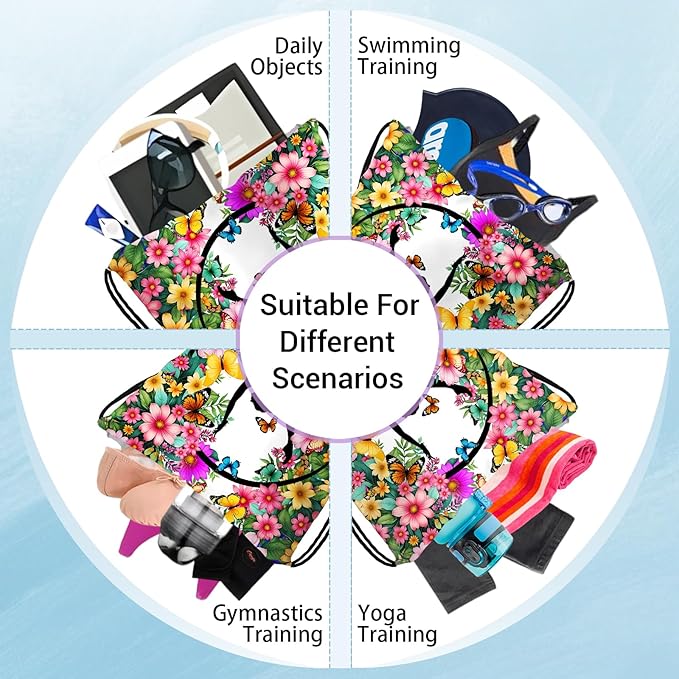 Gym Silhouette Art Grip Bag for Gymnasts Outdoor Sports Small Gymnastic Drawstring Bag