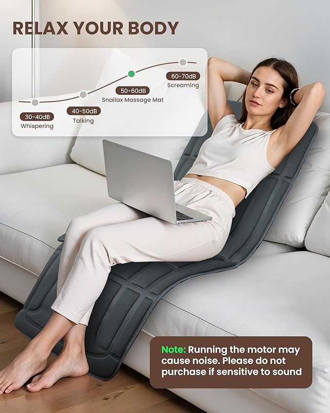 Full Body Massage Mat, Vibration Back Massage Pad for Chair, Bed, Sofa, Back Massager with Heat, Massage Chair Pad, 10 Vibration Motors& 2 Heating Levels, Gifts